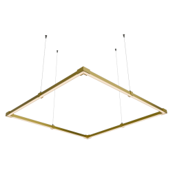 LED pendant lamp, ceiling "Quadra 2 mini" square 110-240V 64W 3500k 2000*2000 gold body LEDUA
