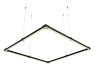 LED pendant lamp, ceiling "Quadra mini" square 110-240V 32W 4500k 1000*1000 black body LEDUA