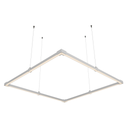 LED pendant lamp, ceiling "Quadra 2 mini" square 110-240V 64W 4500k 2000*2000 white housing LEDUA