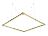 LED pendant lamp, ceiling "Quadra 2 mini" square 110-240V 64W 4500k 2000*2000 gold housing LEDUA