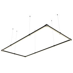 LED pendant lamp, ceiling "Tetragon mini" rectangle 110-240V 48W 4500k 1000*2000 black housing LEDUA