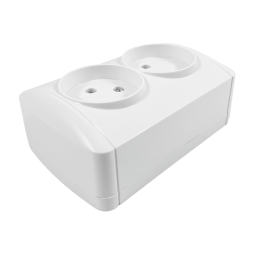 Surface socket 2-a Magnolia white LMR2006 Lemanso