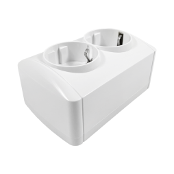 Surface socket 2-a with grounding Magnolia white LMR2007 Lemanso