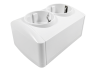 Surface socket 2-a with grounding Magnolia white LMR2007 Lemanso