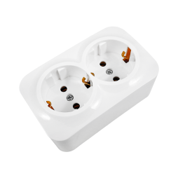 Surface socket 2-a with grounding Note white LMR2307 Lemanso