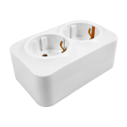 Surface socket 2-a with grounding Note white LMR2307 Lemanso