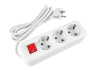 Extension cord 3 sockets 3m with grounding with button LMK044 Lemanso