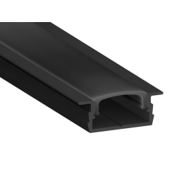 Aluminum profile for LED strip AL-01-1 1 meter black recessed diffuser LEDUA