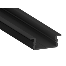 Aluminum profile for LED strip AL-01-1 1 meter black recessed diffuser LEDUA