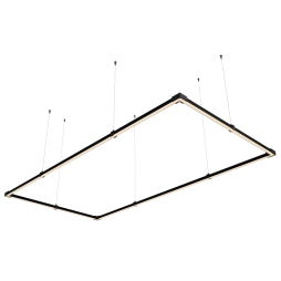 LED pendant, ceiling lamp "Tetragon mini" rectangle 110-240V 48W 3500k 1000*2000 black housing LEDUA