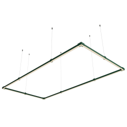 LED pendant, ceiling lamp "Tetragon mini" rectangle 110-240V 48W 3500k 1000*2000 green housing LEDUA