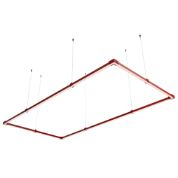 LED pendant, ceiling lamp "Tetragon mini" rectangle 110-240V 48W 6500k 1000*2000 red body LEDUA