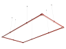 LED pendant, ceiling lamp "Tetragon mini" rectangle 110-240V 48W 6500k 1000*2000 red body LEDUA