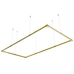LED pendant, ceiling lamp "Tetragon mini" rectangle 110-240V 48W 6500k 1000*2000 yellow housing LEDUA