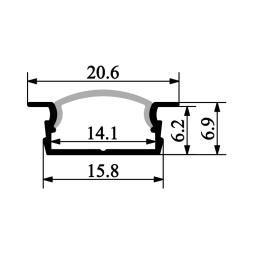 Aluminum profile for LED strip AL-78 2 meters black profile recessed LEDUA