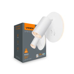 Lamp lamp GU10 220V wall with backlight and button white (VL-SPF24E-W) VIDEX
