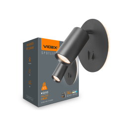 Lamp for GU10 220V wall lamp with backlight and button black (VL-SPF24E-B) VIDEX