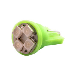 LED car lamp T10-3528-4smd green 12V LEDUA