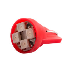 LED car lamp T10-3528-4smd red 12V LEDUA