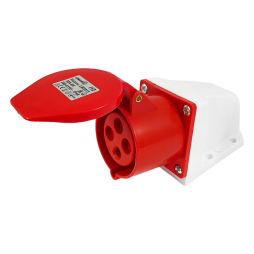 Stationary socket (GS) 32A 4p (3p+n) 380-415V IP44 red LEE-124 LM2013 Lemanso