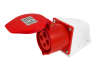 Stationary socket (GS) 32A 4p (3p+n) 380-415V IP44 red LEE-124 LM2013 Lemanso