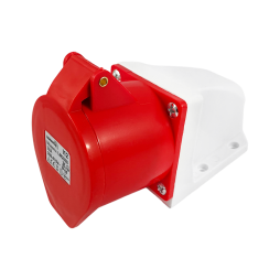 Stationary socket (GS) 32A/5p (3p+e+n) 380-415V IP44 red LEE-125L LM2038 Lemanso