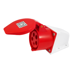 Stationary socket (GS) 32A/5p (3p+e+n) 380-415V IP44 red LEE-125L LM2038 Lemanso