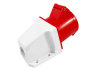 Stationary socket (GS) 32A/5p (3p+e+n) 380-415V IP44 red LEE-125L LM2038 Lemanso