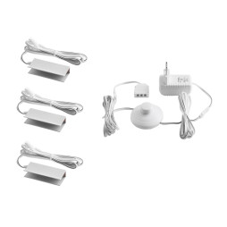 Set of aluminum LED clips for lighting glass shelves with foot switch 3pcs 220V white light, white wire LEDUA