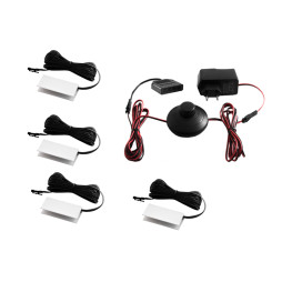 Set of aluminum LED clips for lighting glass shelves with foot switch 3pcs 220V white light, black wire LEDUA