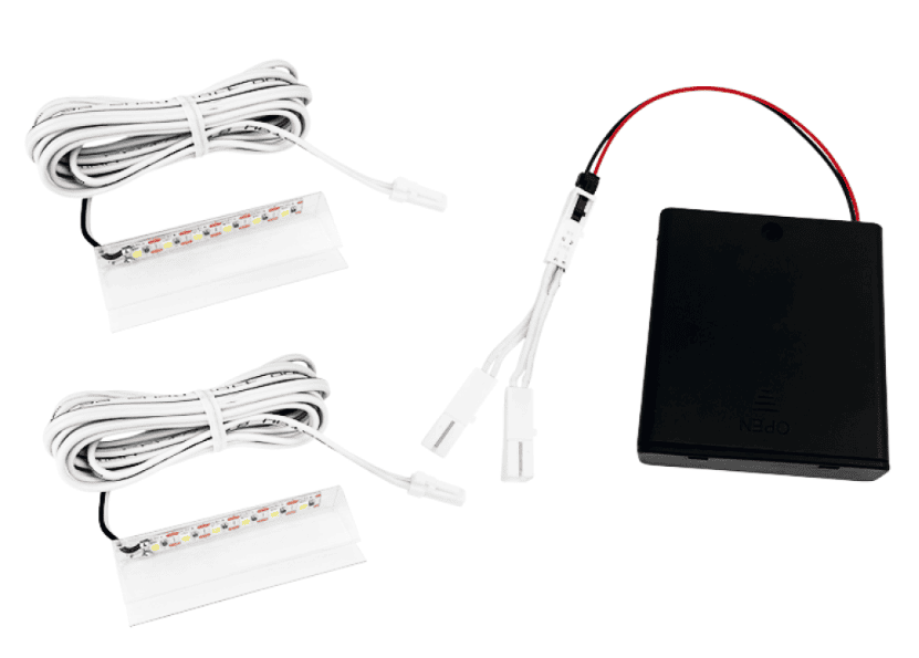 Battery-powered furniture lights and low-voltage 5V clips  